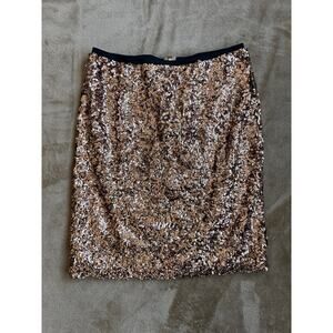 Cremieux‎ Rose Gold Sequins Pencil Skirt Women’s Size Medium